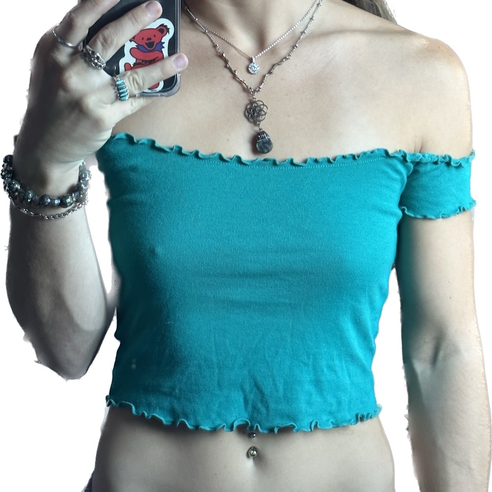Urban outfitters off the shoulder crop top